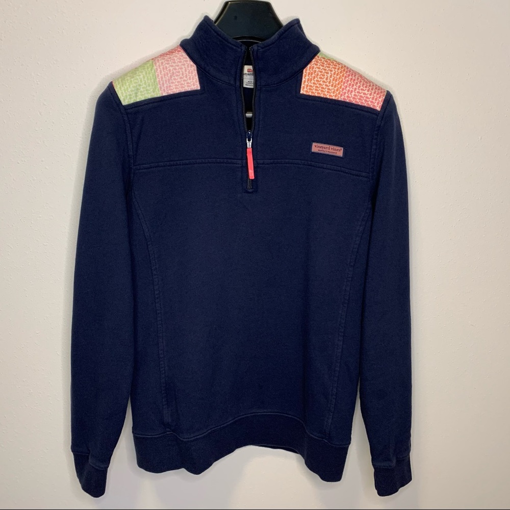 Vineyard Vines Patchwork Quarter Zip Sweater - image 1